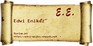 Edvi Enikő névjegykártya